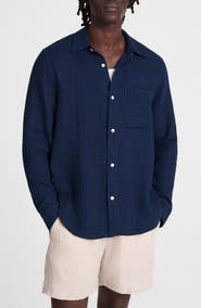 Madewell Indigo Dyed Cotton Button-Up Shirt