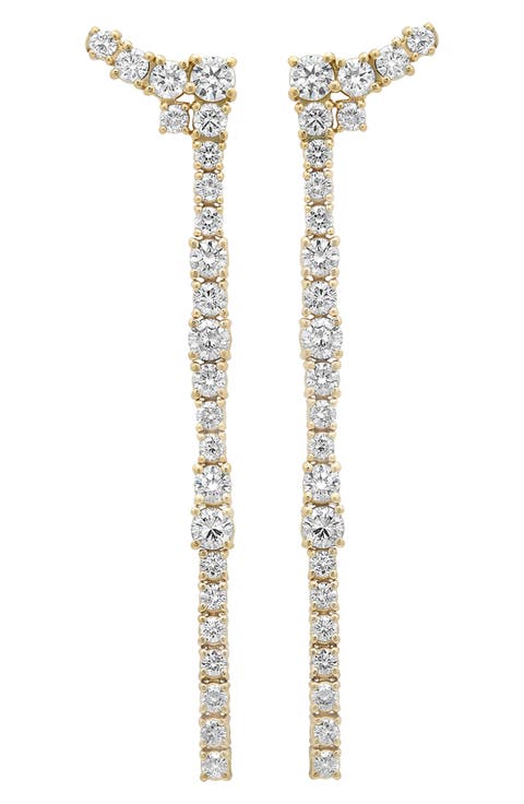 Flexion 18k Gold Diamond Drop Earrings