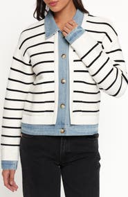 Petal & Pup Uma Denim Collar Cardigan