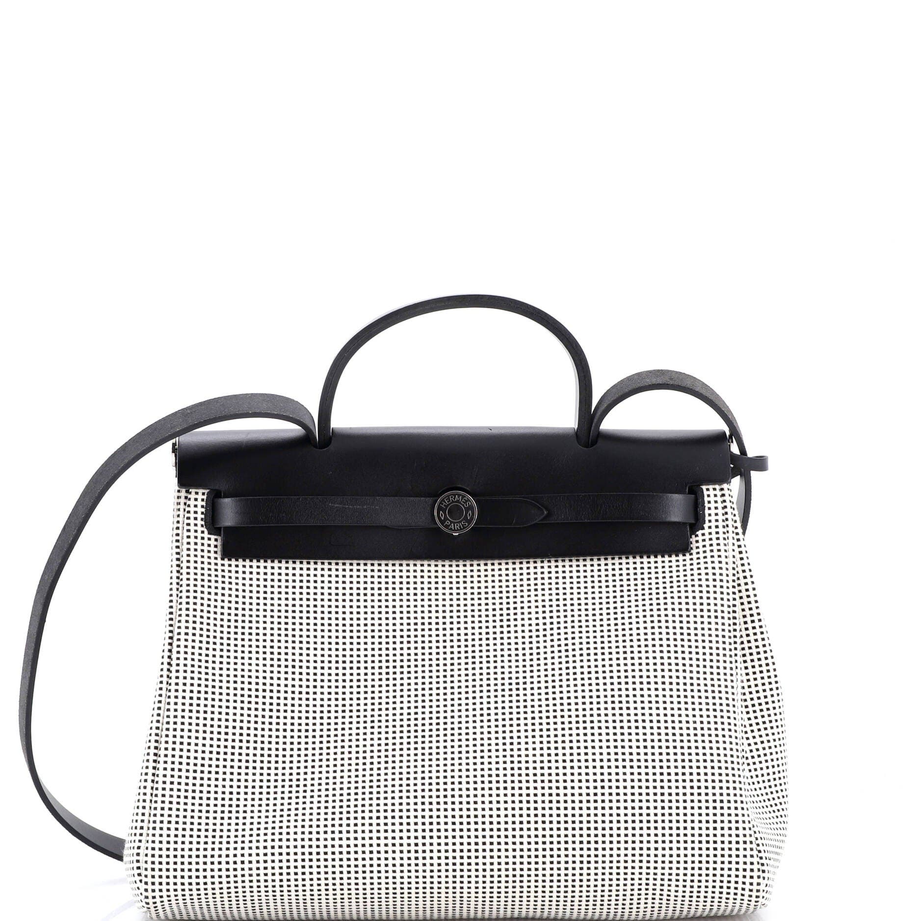 Pre-Owned Hermes Herbag Zip Criss Viking Toile and Leather 31, Main, color, Noir