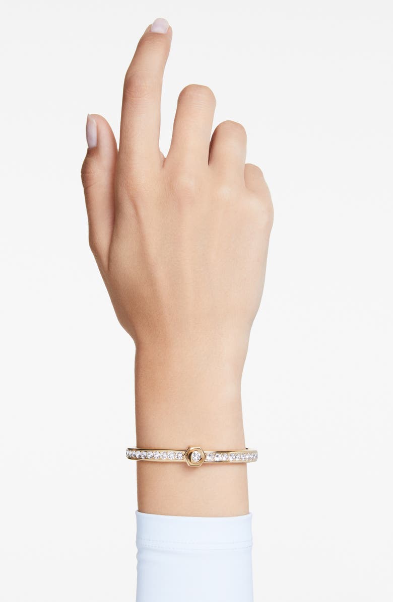 Swarovski Numina Bangle, Alternate, color, White/ Gold