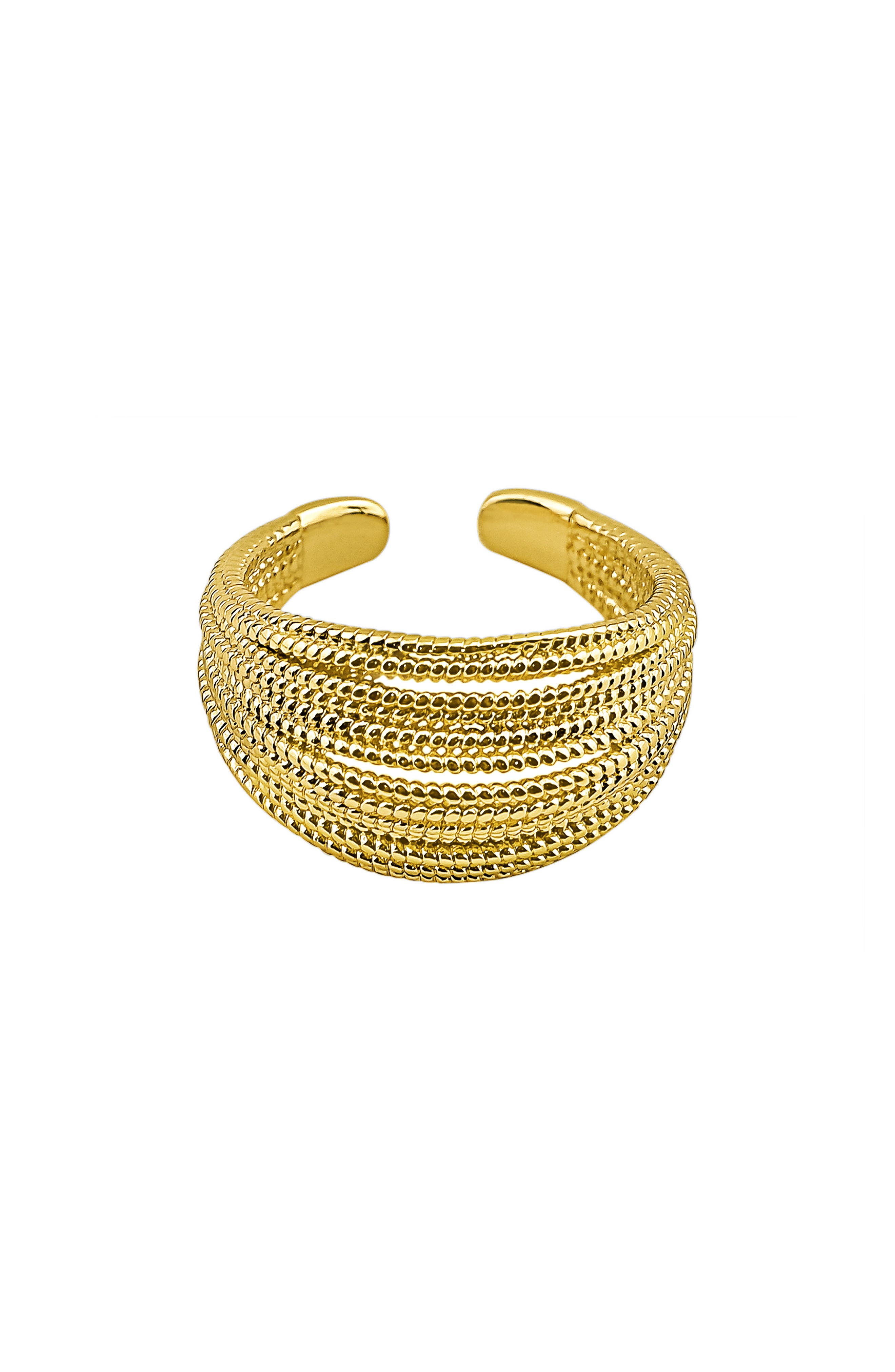 Panacea Textured Multiband Ring In Gold