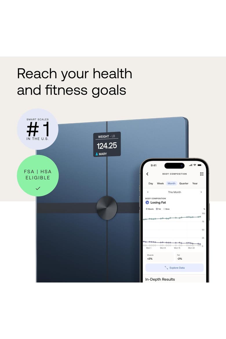 Body Scan - Wi-Fi Connected Scale - Black, Alternate, color, Black