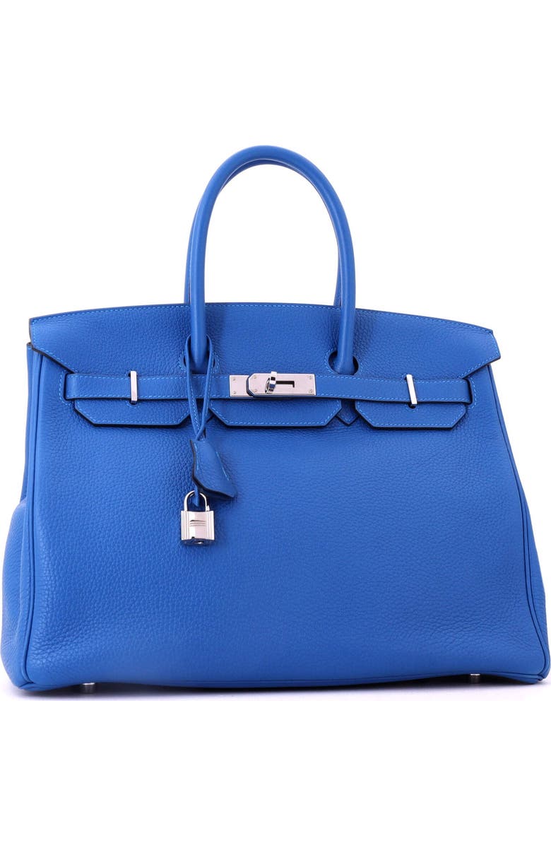 Pre-Owned Hermes Birkin Handbag Blue Clemence with Palladium Hardware 35, Alternate, color, Mykonos