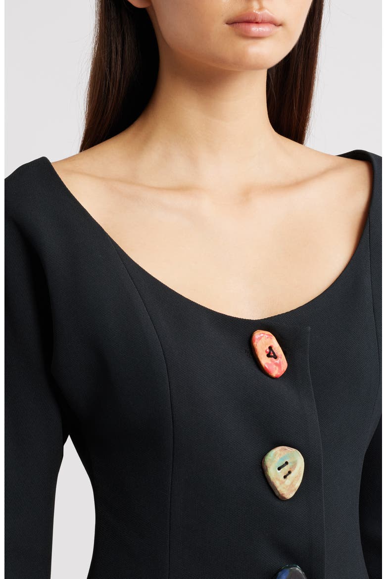 Wedding Button Blazer, Alternate, color, BLACK