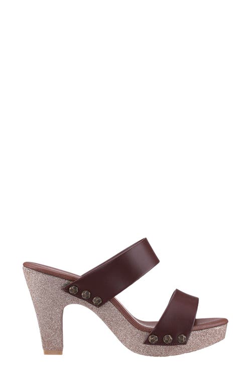 Nina Vegas Platform Slide Sandal In Coffee