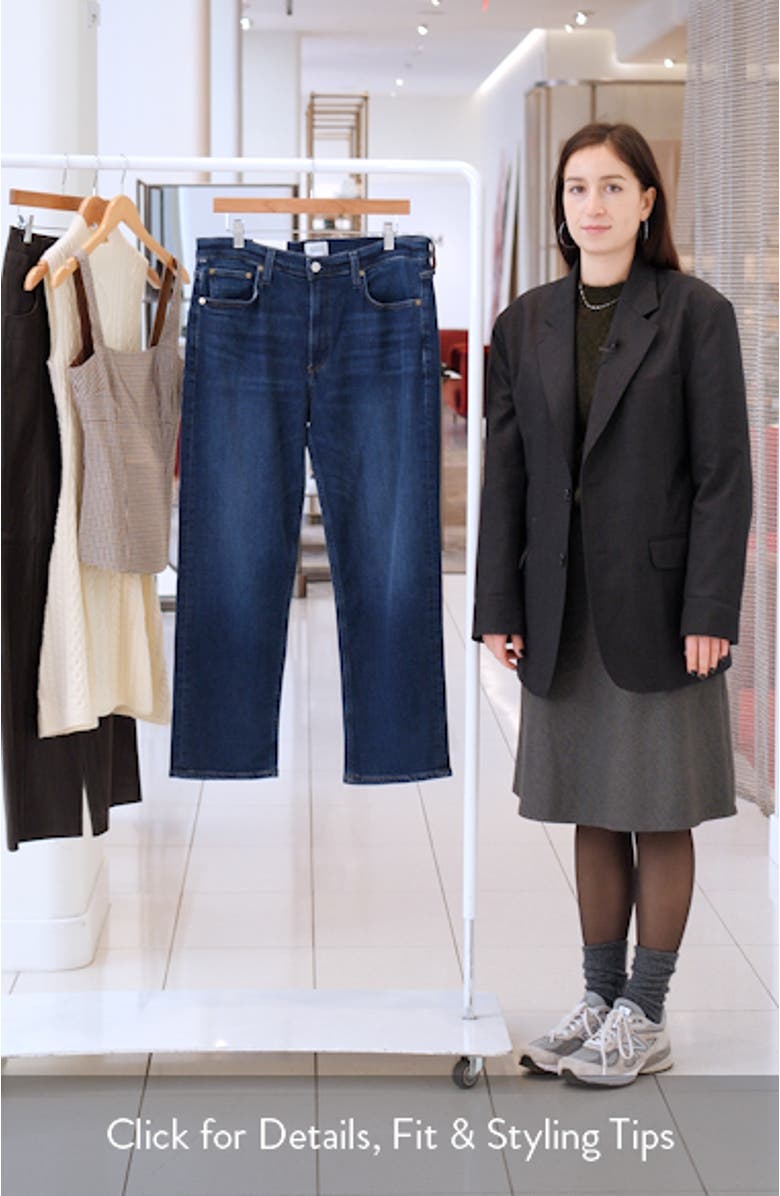 Delfina High Waist Ankle Straight Leg Jeans, sales video thumbnail