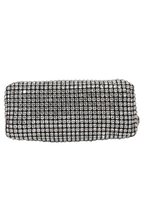 Berness Rhinestone Rectangular Shoulder Bag In Silver