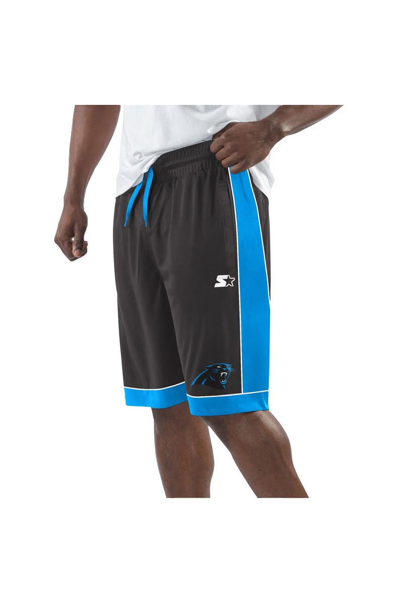 STARTER Men's Starter Black/Blue Carolina Panthers Fan Favorite Fashion Shorts, Alternate, color, Black