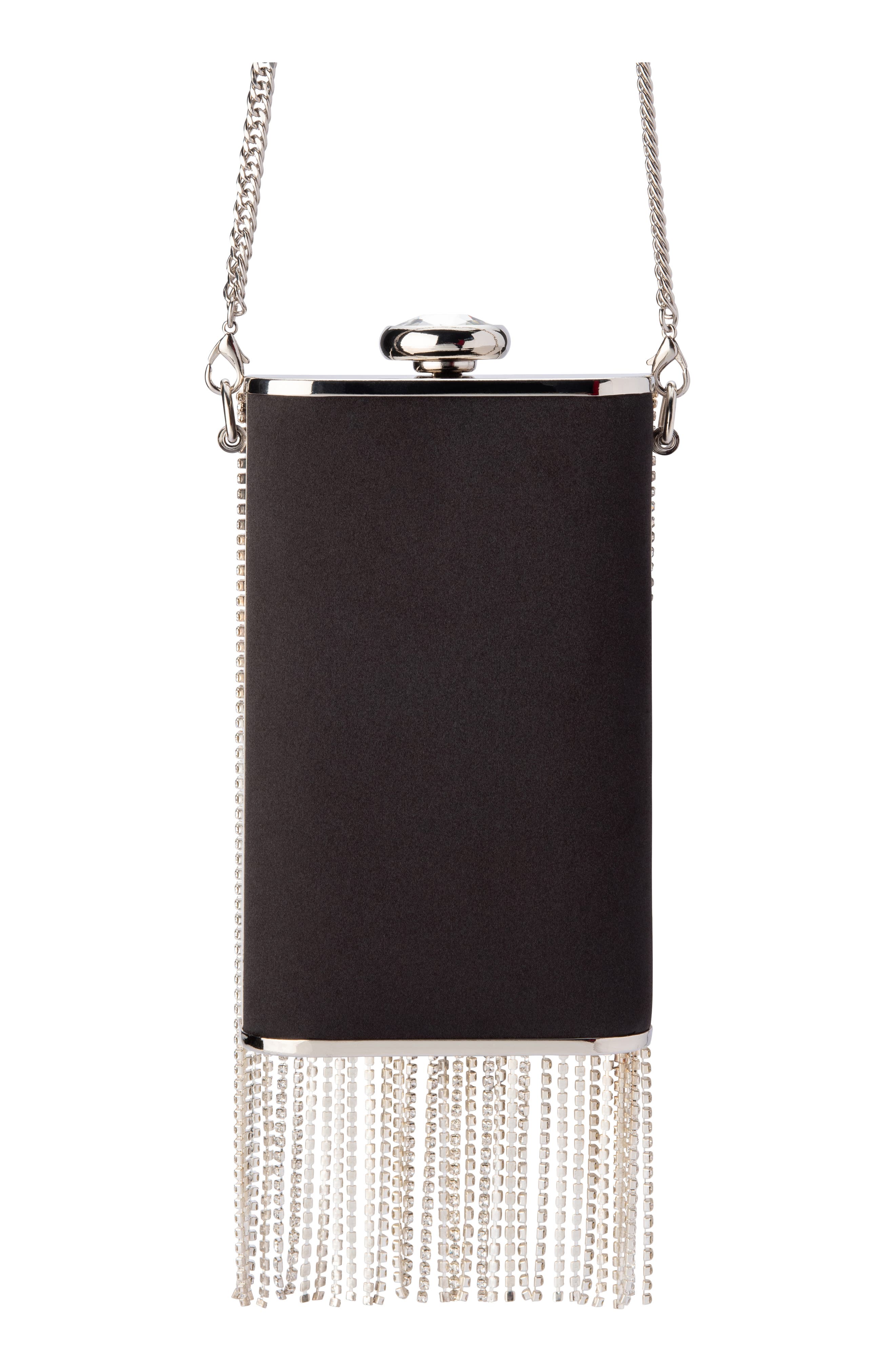 Olga Berg Luiza Crystal Fringe Box Clutch, Alternate, color, 
