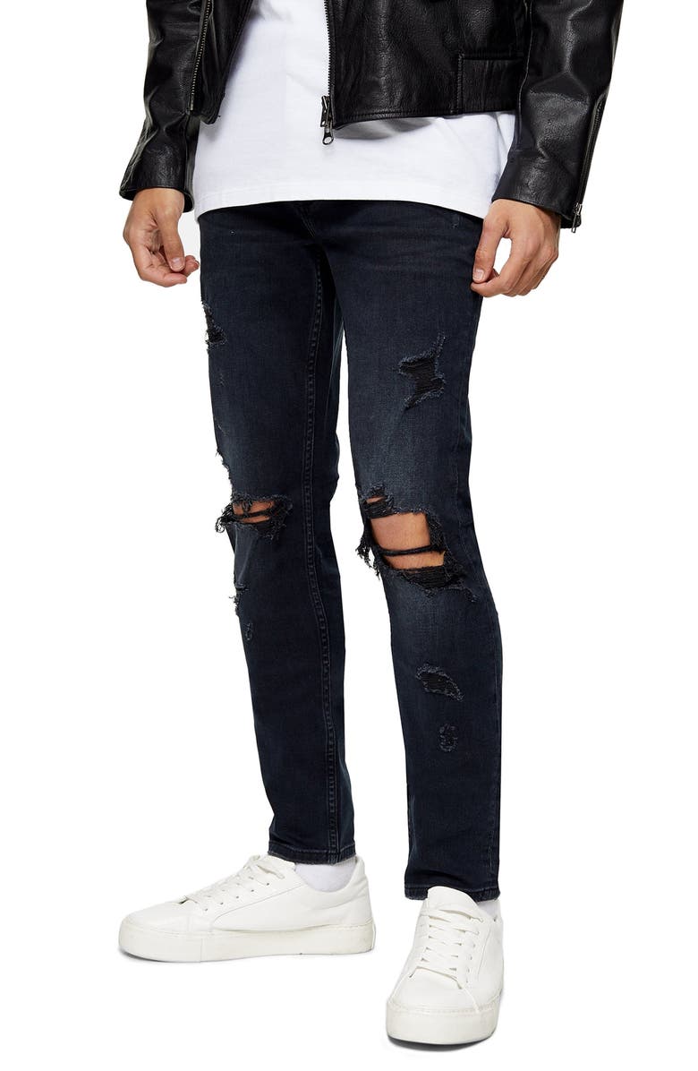 Topman Ripped Skinny Fit Jeans, Main, color, 