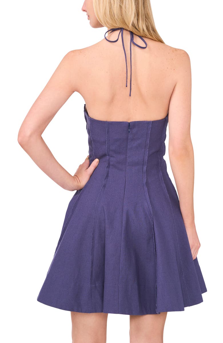 Parker The Dayna Halter Fit & Flare Linen & Cotton Minidress, Alternate, color,