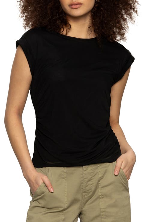 Charisma Cap Sleeve Mesh Top