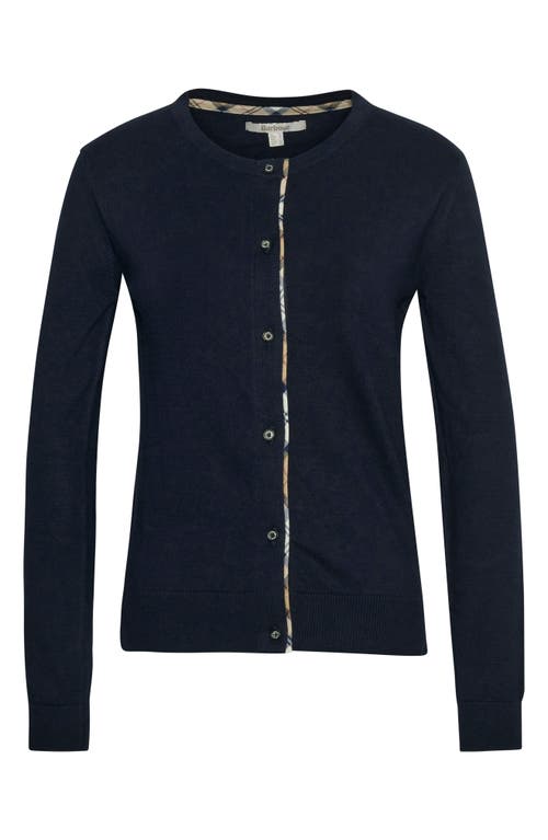 Barbour Bredon Tartan Accent Cotton & Cashmere Cardigan