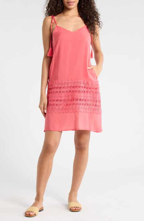 Crochet Trim Cover-Up Dress