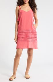 Elan Crochet Trim Cover-Up Dress