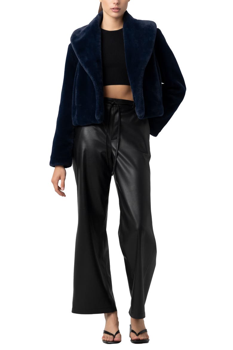 Shawl Collar Faux Fur Jacket, Alternate, color, FROST BITE