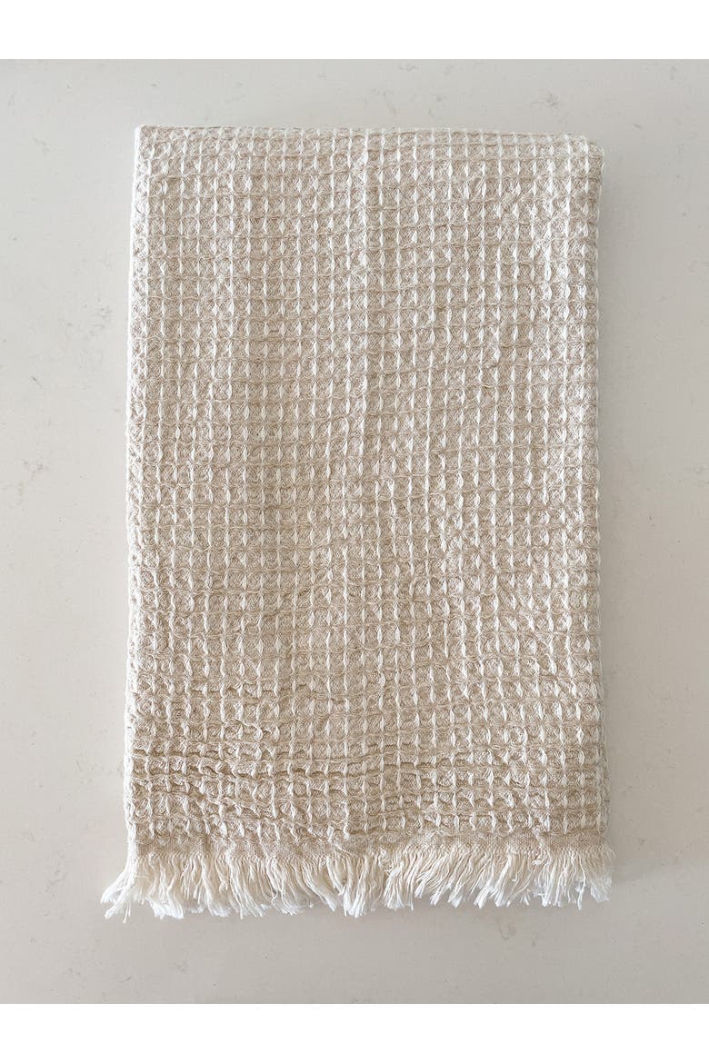 2 Tone Turkish Cotton Waffle Bath Towel, Main, color, Natural Beige