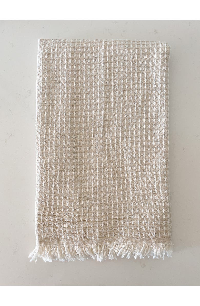 Anaya 2 Tone Turkish Cotton Waffle Bath Towel, Main, color, Natural Beige