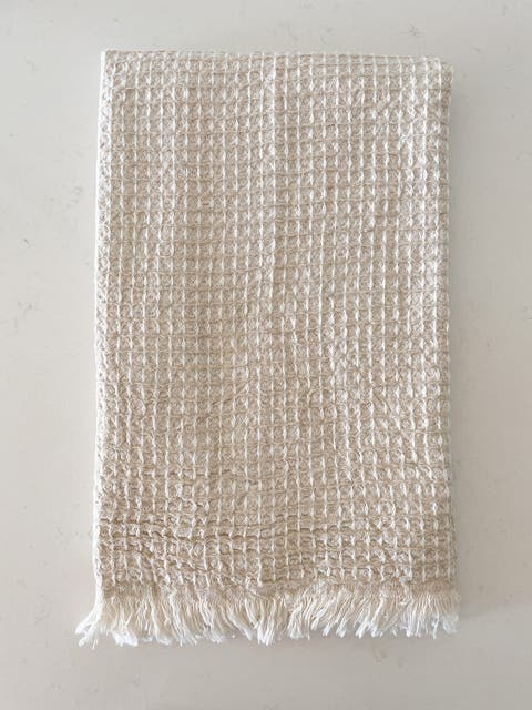 2 Tone Turkish Cotton Waffle Bath Towel