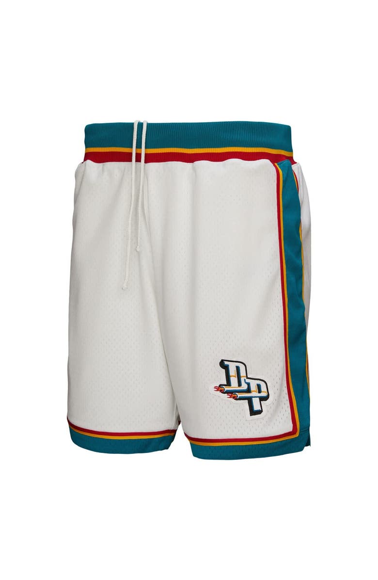 Mitchell & Ness Men's Mitchell & Ness White Detroit Pistons Authentic Shorts, Alternate, color, White