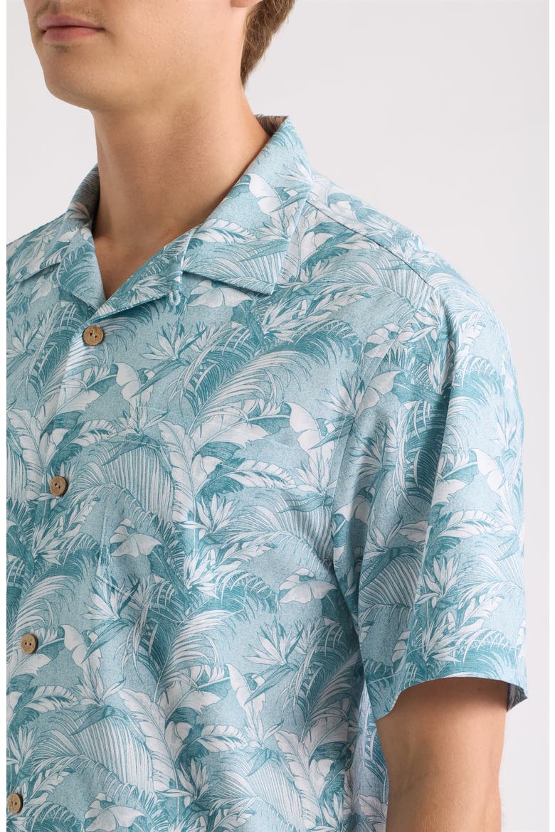 Balboa Fronds Print Camp Shirt, Alternate, color, BLUE CHAISE