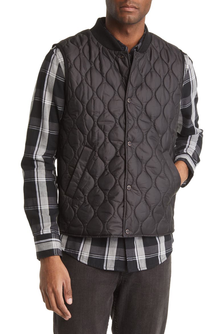 Water Repellent Puffer Vest, Alternate, color, BLACK