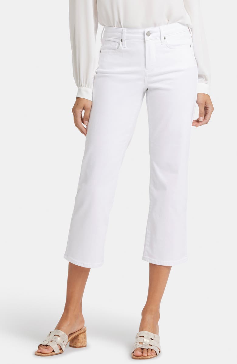 NYDJ Piper Crop Relaxed Straight Leg Jeans, Main, color, Optic White