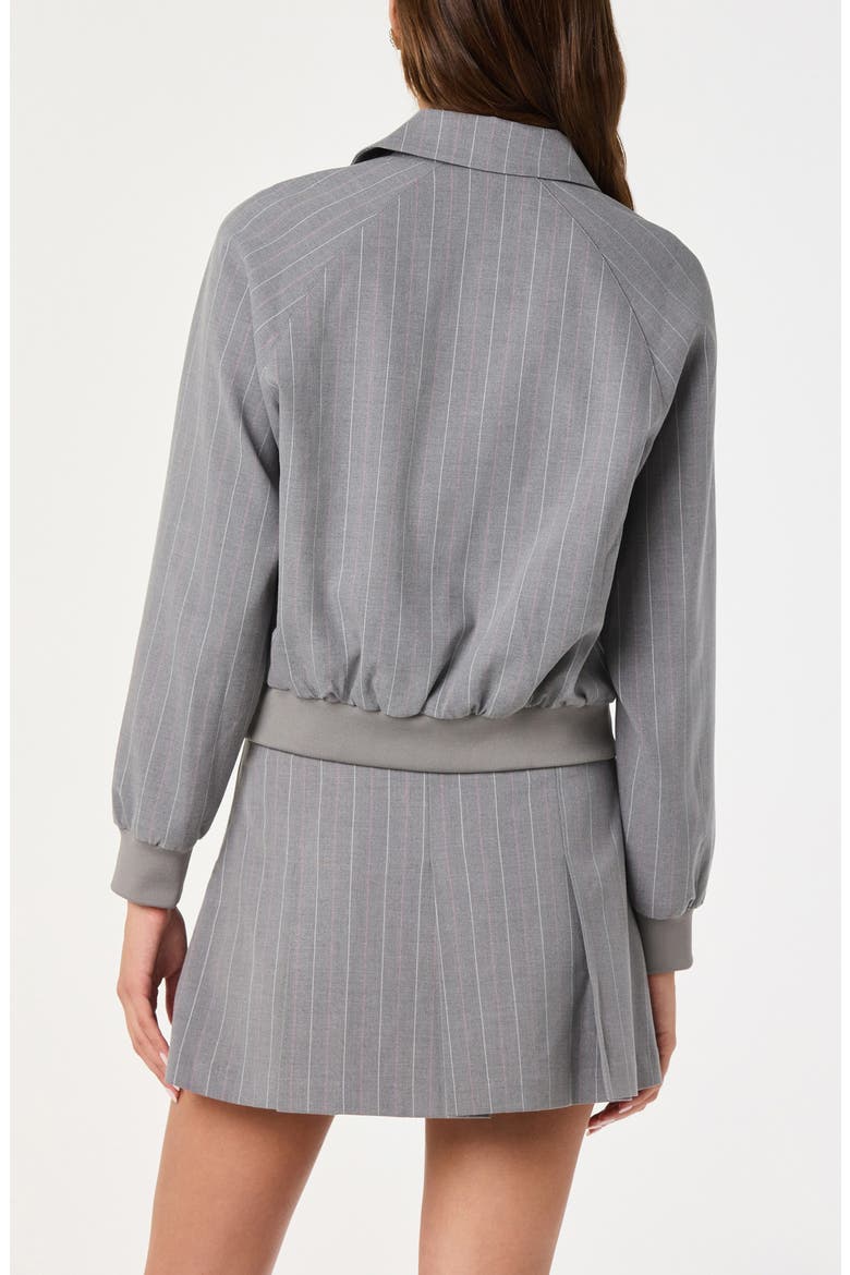 Pinstripe Flight Jacket, Alternate, color, GREY STRIP