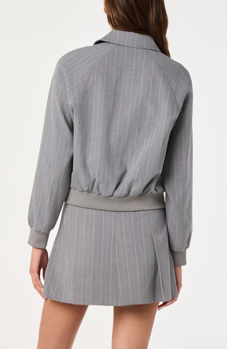 ASTR the Label Pinstripe Flight Jacket, Alternate, color, Grey Stripe