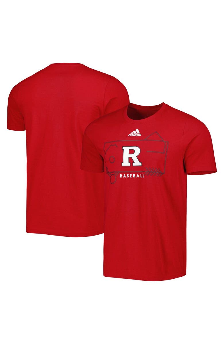adidas Men's adidas Scarlet Rutgers Scarlet Knights Locker Lines Baseball Fresh T-Shirt, Main, color, 