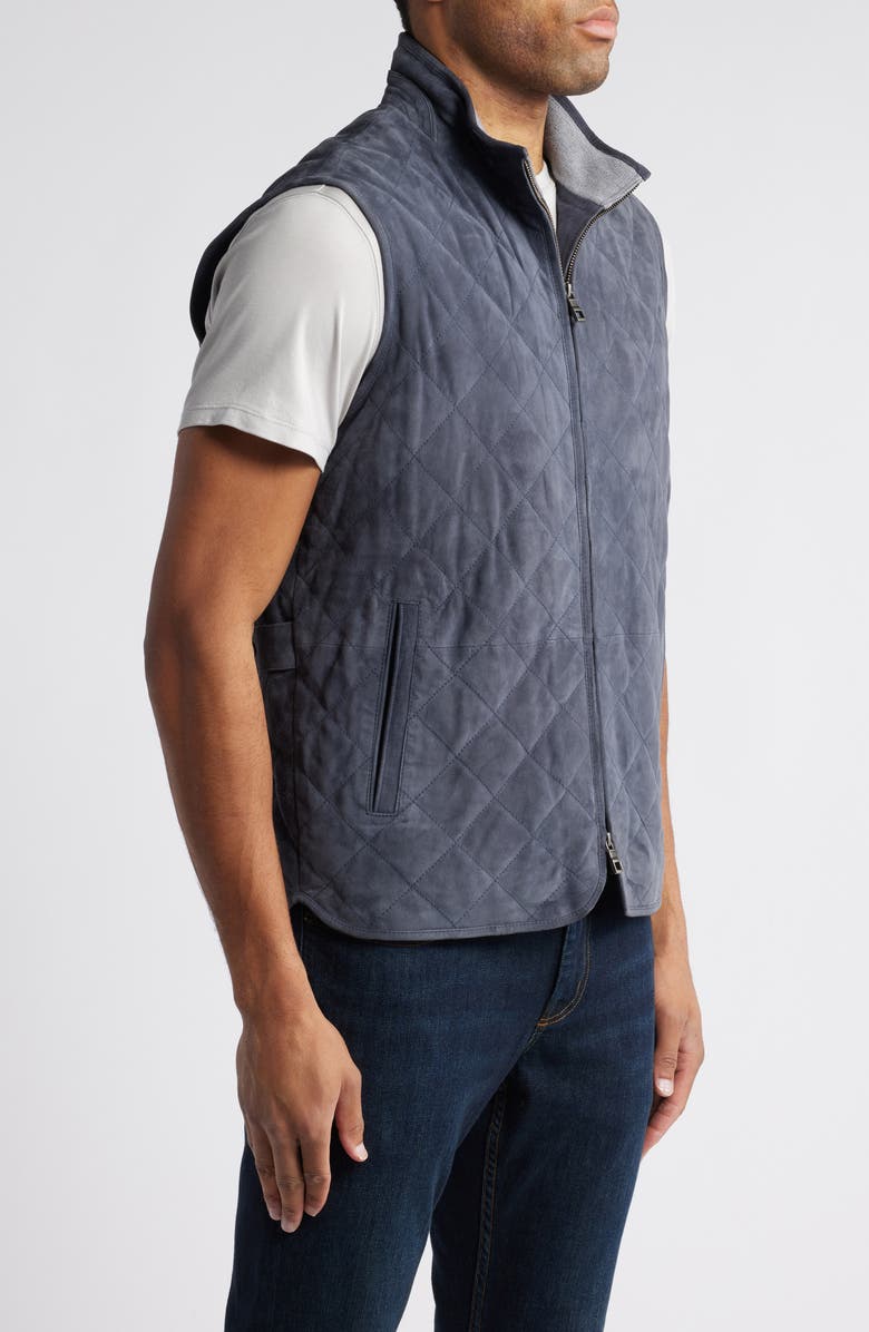 Peter Millar Essex Quilted Water Resistant Suede Vest, Alternate, color, 
