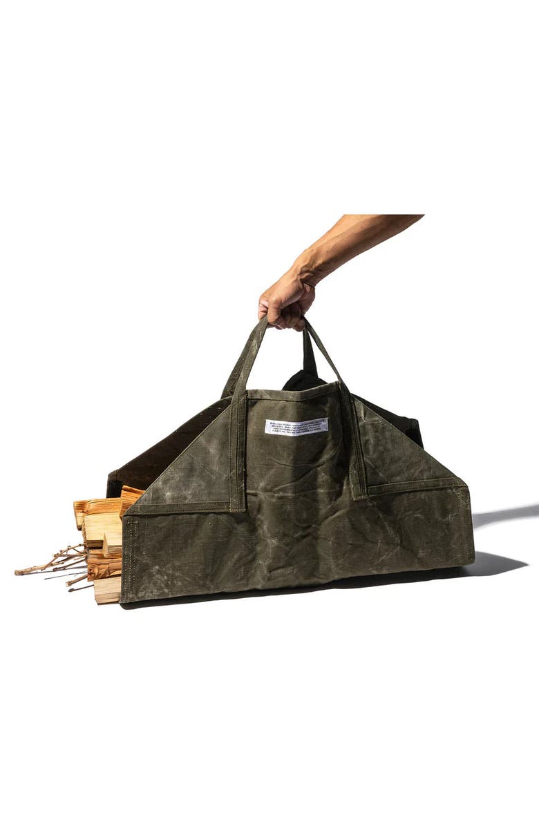 PUEBCO Tent Fabric Firewood Carrier, Alternate, color, Black No Wax