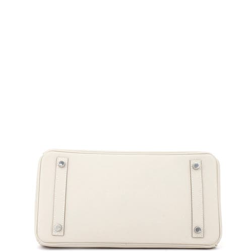 Pre-owned Hermes Hermes Birkin Handbag Light Epsom With Palladium Hardware 30 In White