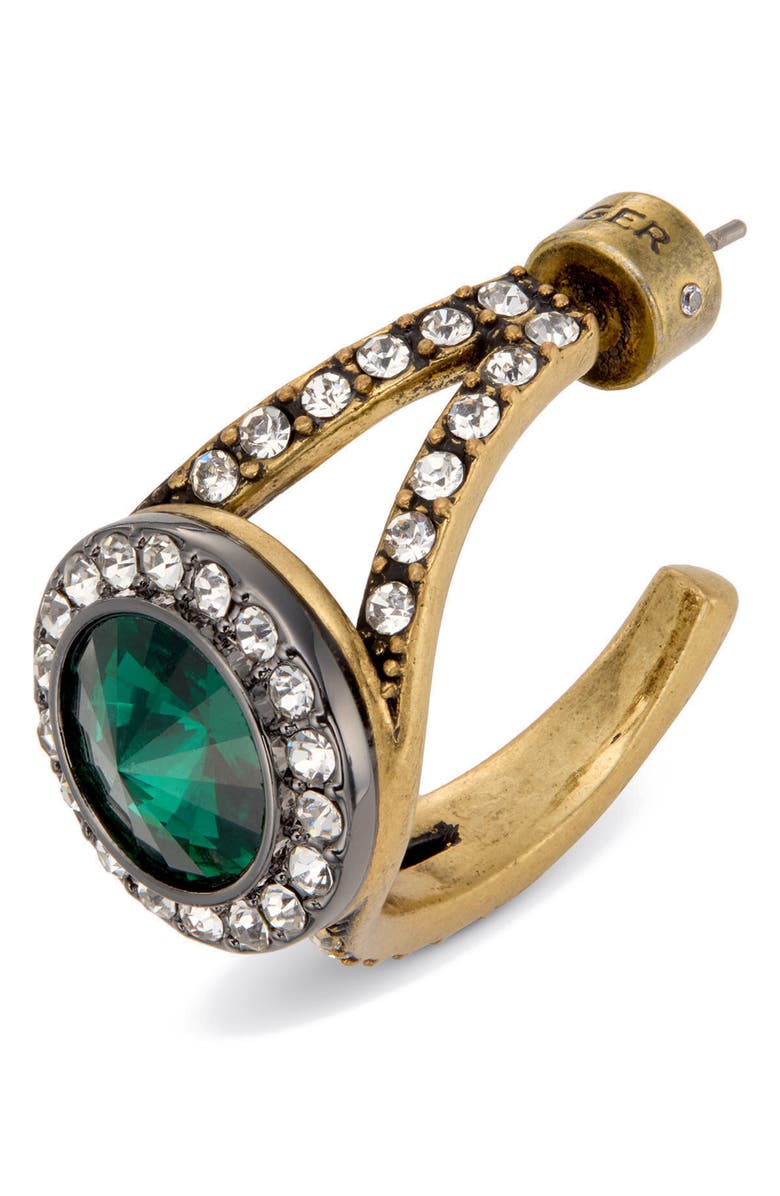 Kurt Geiger London Octavia Hoop Earrings, Alternate, color, Green