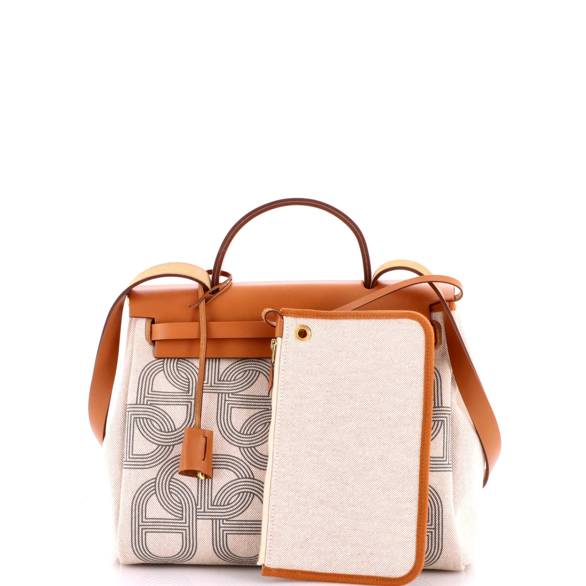 Pre-Owned Hermes Herbag Zip Circuit 24 Vache Hunter and Leather 31, Alternate, color, Gold