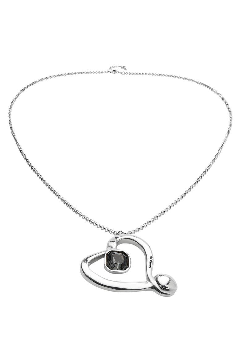 Long Heart Pendant Necklace, Alternate, color, Silver