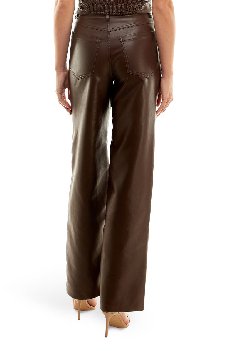 WAYF x Jourdan Sloane Giselle Faux Leather Pants, Alternate, color, Espresso