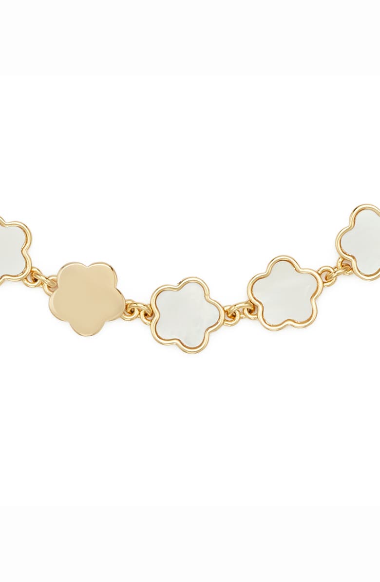 Tory Burch Forget Me Not Station Bracelet, Alternate, color, Tory Gold / Mother Of Pearl
