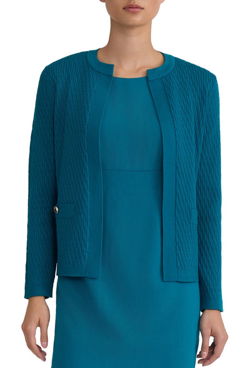 Kissing Front Cardigan, Main, color, BOTTLE TEAL