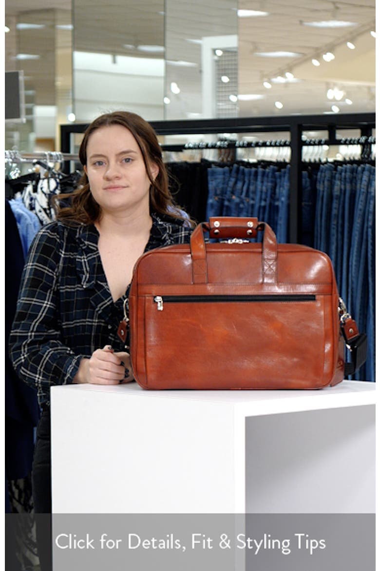 Double Compartment Leather Briefcase video