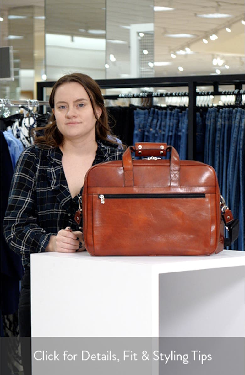 Double Compartment Leather Briefcase, sales video thumbnail