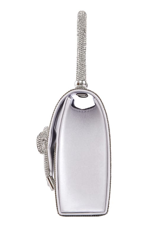 Lady Couture Rhinestone Top Handle Evening Bag In Silver