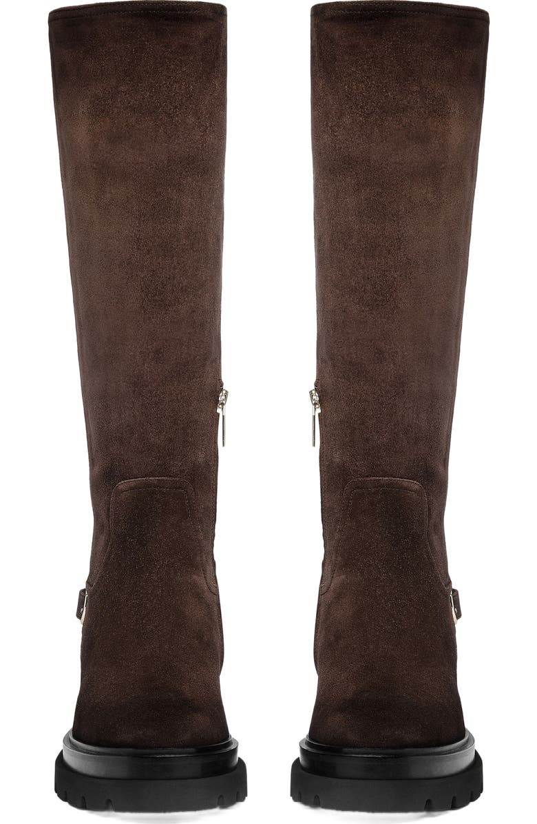 Santoni Women's suede boot, Alternate, color, Brown