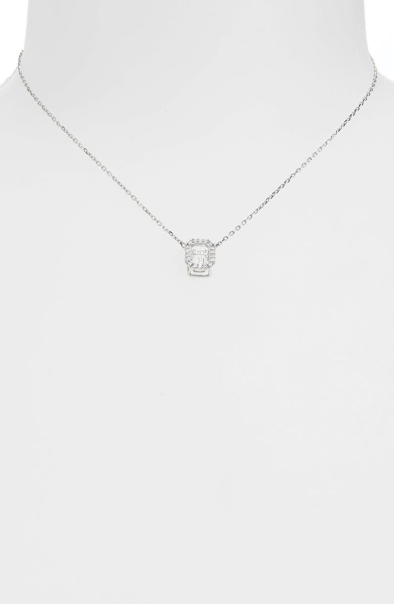 Swarovski Una Crystal Pendant Necklace, Alternate, color, Silver