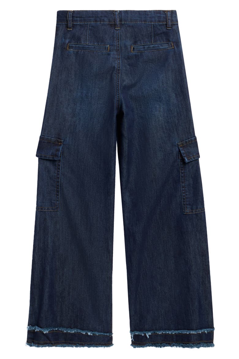 Kids' Wide Leg Cargo Jeans, Alternate, color, DARK INDIGO