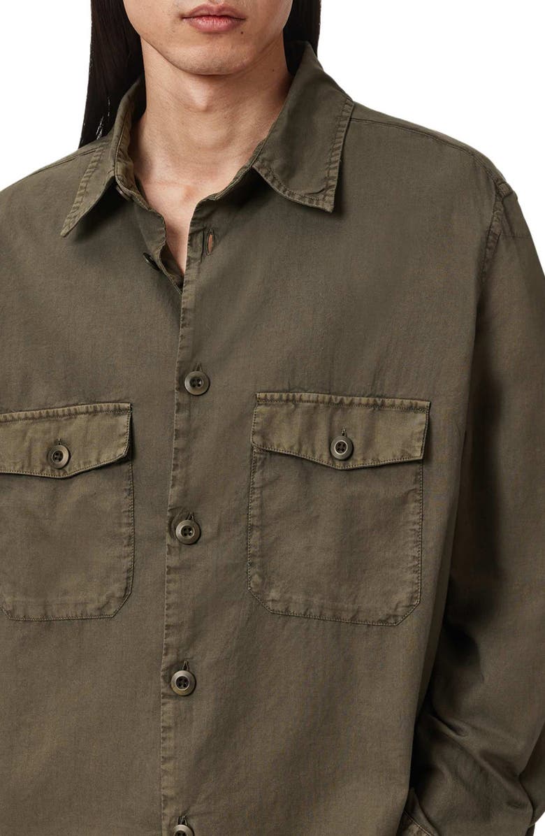 AllSaints Strand Button-Up Shirt, Alternate, color, Mangrove Green