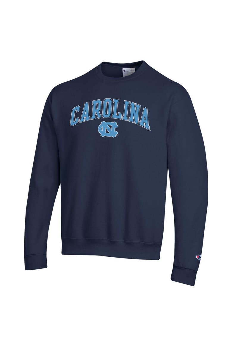 Men's Champion  Navy North Carolina Tar Heels Arch Over Logo Pullover Sweatshirt, Alternate, color, Navy