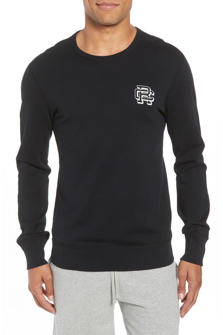Lightweight Classic Fit Sweatshirt, Main, color, BLACK