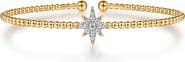 Gabriel & Co. Bujukan 14k Gold Diamond Starburst Cuff Bracelet